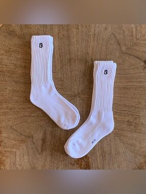 BuffBunny White Scrunch Socks, Two Pairs